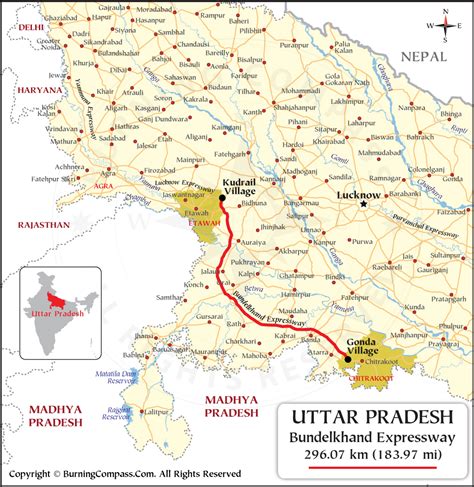 Bundelkhand Expressway Map, Bundelkhand Expressway Route Map