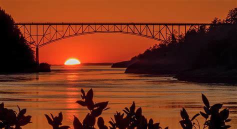 Deception Pass Bridge Sunset Photograph by Bill Ray - Pixels