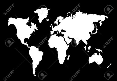 world map silhouette black and white Stock Vector - 6544486 | World map silhouette, Black and ...