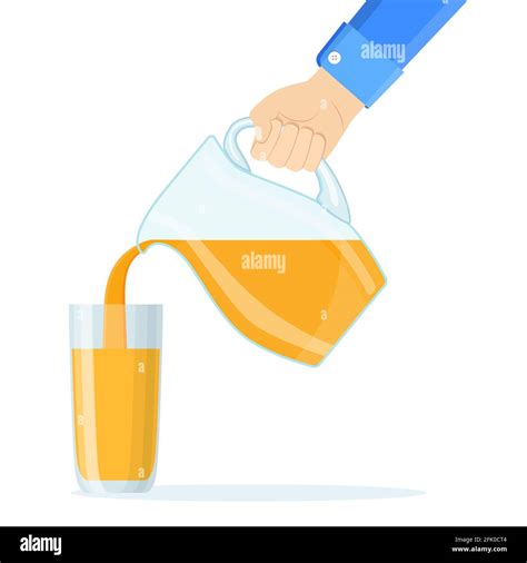 hand pouring orange fruit juice Stock Vector Image & Art - Alamy