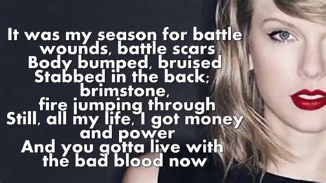 Taylor Swift Bad Blood New [Lyrics] - Taylor Swift 2015 - YouTube