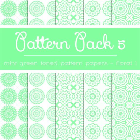 Free Pattern Pack 5: Mint Green Floral 1(revised) by TeacherYanie on ...