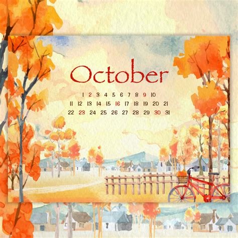 Free Fall October Calendar – MasterBundles