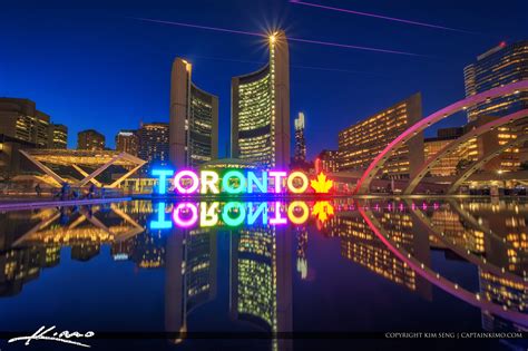 Toronto City Hall Night Lights Downtown Ontario Canada | HDR Photography by Captain Kimo