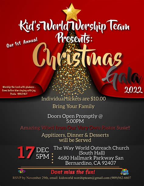 Kids World Worship Team Christmas Gala 2022 | 4680 Hallmark Pkwy, San Bernardino, CA | Sat ...