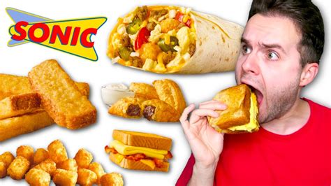 Trying Sonic Drive-In's FULL Breakfast MENU! - Fast Food Review - YouTube