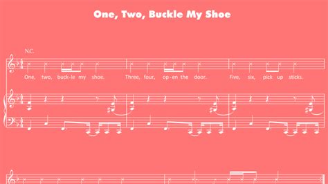 One, Two, Buckle My Shoe - Sheet Music - Mother Goose Club