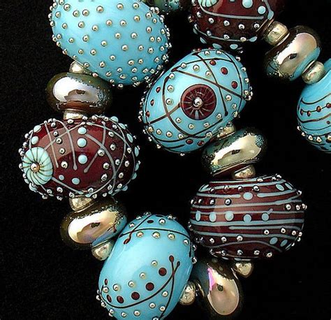 Lampwork Beads For Jewelry Patterned Beads Statement Necklace | Etsy ...