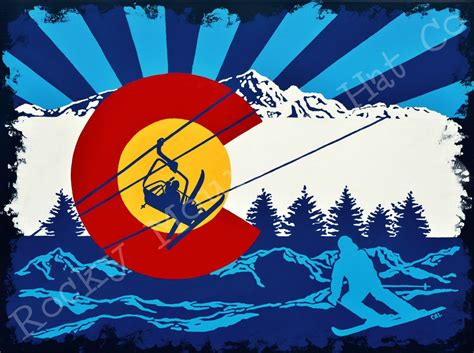 Colorado Flag Painting Giclee Print Fine Art Print | Colorado flag art, Paintings art prints ...