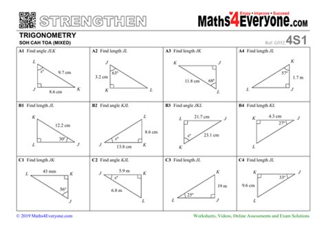 Trigonometry - SOH CAH TOA (Revision Sheets with Solutions) | Teaching ...