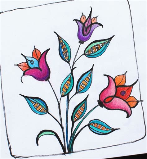 Art Journal - Floral Doodle 4 | Floral doodle, Doodle art, Flower drawing