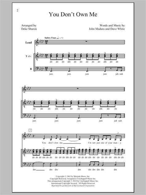 You Don't Own Me | Sheet Music Direct