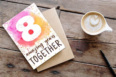 Printable 8th Anniversary Card 8 amazing years together | Etsy