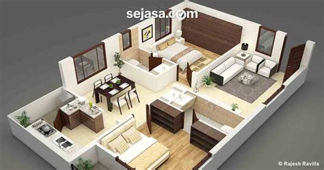 Desain Rumah Minimalis 1 & 2 Kamar Tidur 3D 2021 - HAPPY LIVING