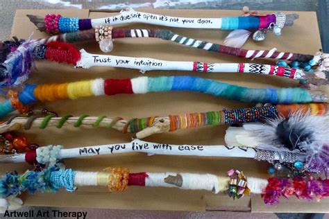 Talking Sticks, Wisdom Sticks Art Therapy Projects, Art Therapy Activities, Art Projects, Grief ...