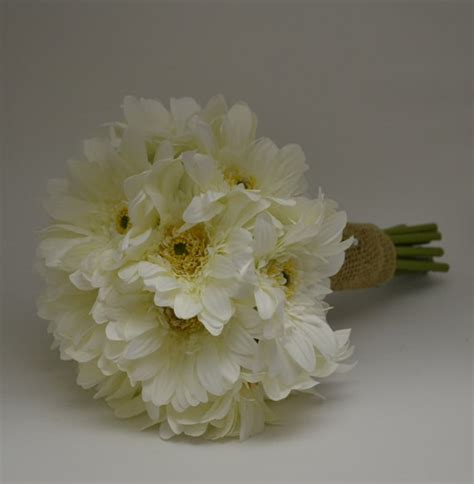 Items similar to Medium Gerbera Daisy Bouquet in White - Wrapped in ...