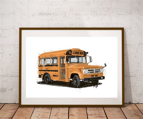 School Bus Transportation Art School Room Decor Children - Etsy