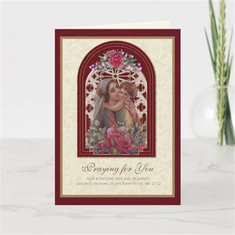 Religious Vintage Virgin Mary Jesus Prayer Card | Zazzle