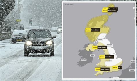 Met Office issues snow and ice warnings as weather maps show UK faces -6C freeze for days | UK ...