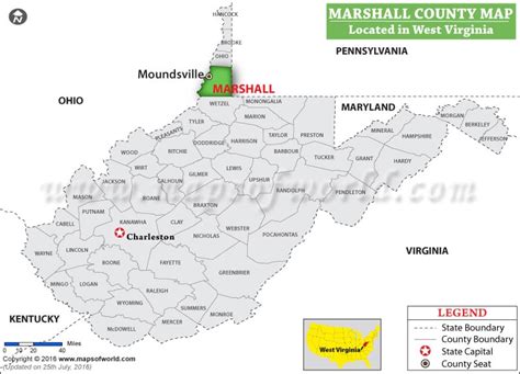 Marshall County Map, West Virginia