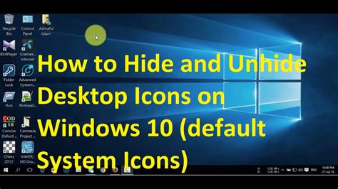 How to Hide and Unhide Desktop Icon on Windows 10 (default System icons ...