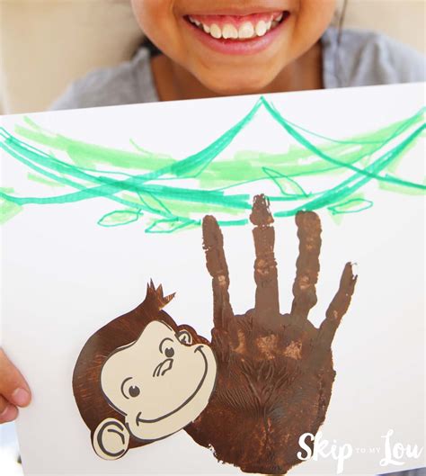 Curious George Handprint Monkey Craft | Skip To My Lou