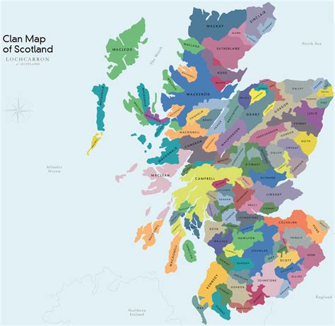 Clan Map of Scotland - Vivid Maps