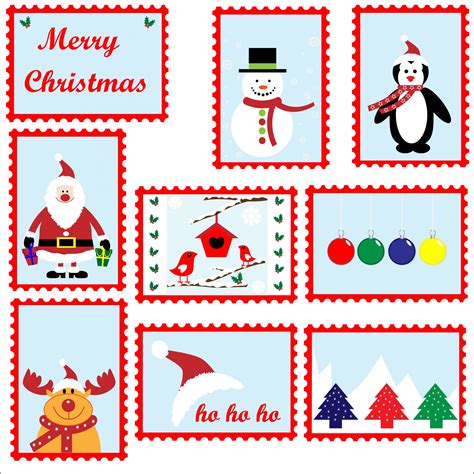 Christmas Postage Stamps Template Free Stock Photo - Public Domain Pictures