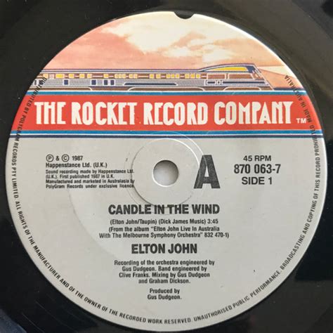 Elton John – Candle In The Wind (1987, Vinyl) - Discogs