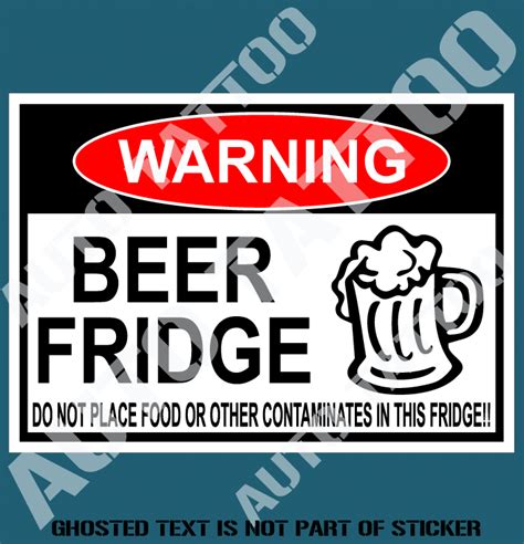 BEER FRIDGE DECAL STICKER - Auto Tattoo Grafix