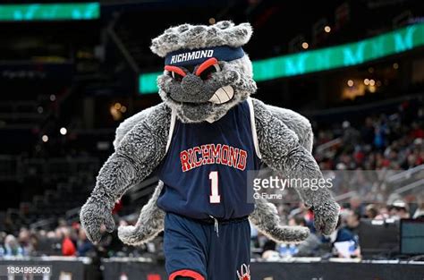 The Richmond Spiders mascot performs during the 2022 Atlantic 10 ...