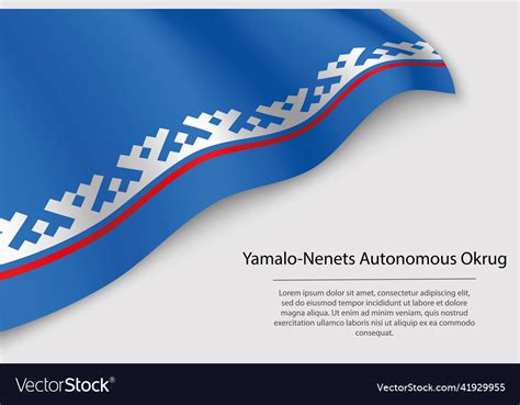 Wave flag of yamalo-nenets autonomous okrug Vector Image