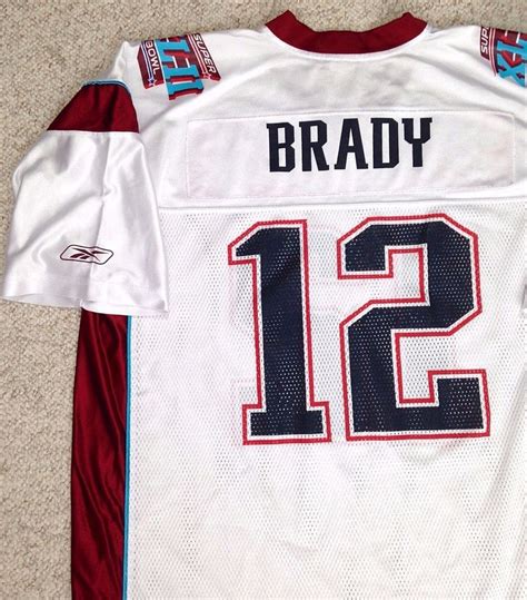 Mens(XXL) TOM BRADY SUPER BOWL 42 JERSEY White&Red/Blue XLII Patriots Vtg 2008 #Reebok # ...