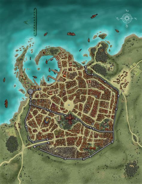 town castle town | Harbor Towns ( D&D Maps ) | Doomed Gallery | Fantasy ...