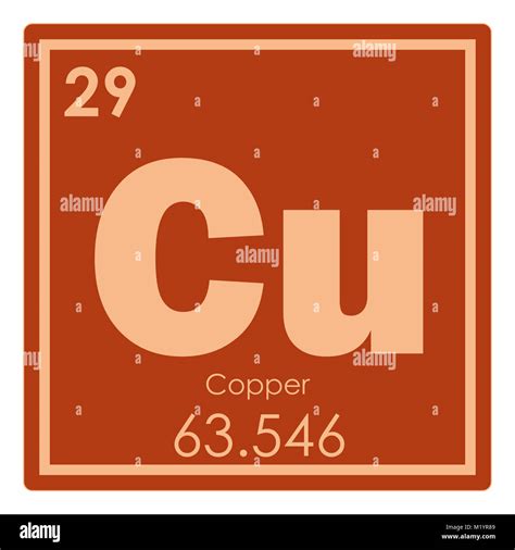 Copper chemical element periodic table science symbol Stock Photo - Alamy