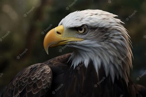 Premium Photo | A bald eagle with a yellow beak