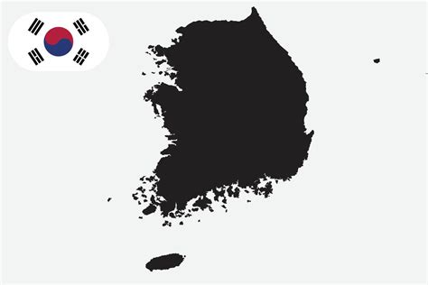 map and flag of South Korea 11175870 Vector Art at Vecteezy