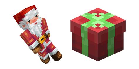 Minecraft Cursor with Santa Skin & Gift - Holidays Cursors - Sweezy