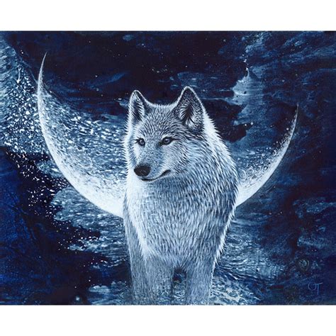 Wolf print, wolf painting, white wolf art print - Inspire Uplift