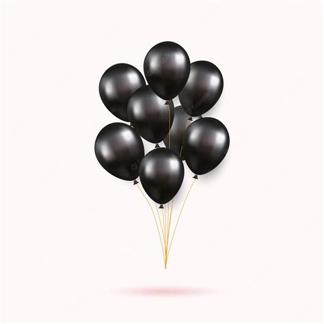 Premium Vector | 3d realistic black happy birthday balloons flying for ...