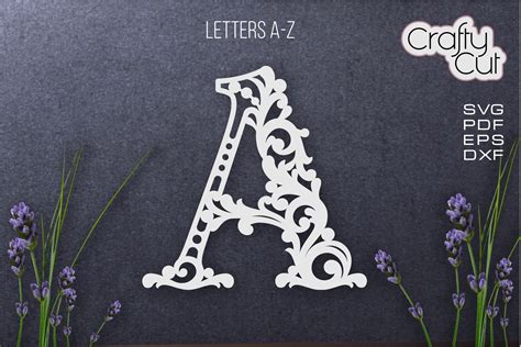 Initial monogram letters. Fancy floral alphabet letter. (821052) | Cut Files | Design Bundles