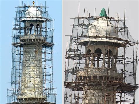 Taj Mahal minaret pinnacle falls during repair work? | Latest News ...