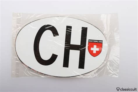 CH Switzerland Country Plate Sticker NOS