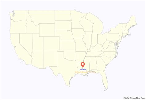 Map of Vidalia town, Louisiana