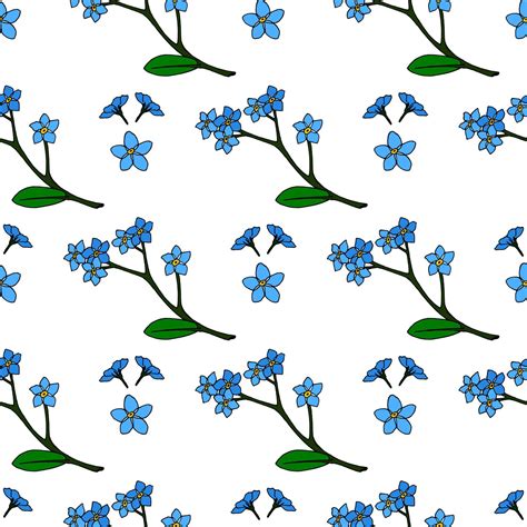 Seamless pattern with flowers forget-me-not for fabric, textile ...