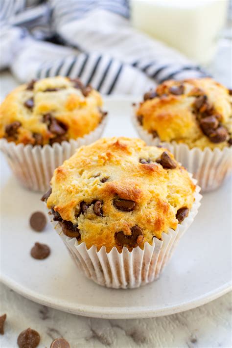 Greek Yogurt Choc Chip Muffins (Low Sugar Recipe) - Scrummy Lane