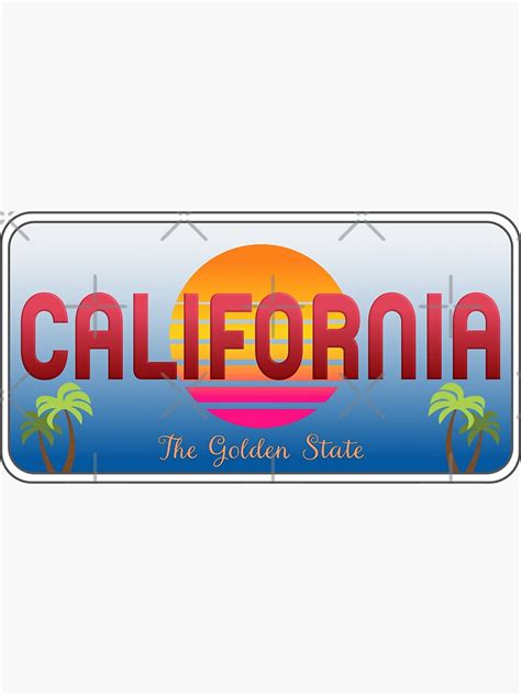 "California License Plate" Sticker by MoonGraphic | Redbubble