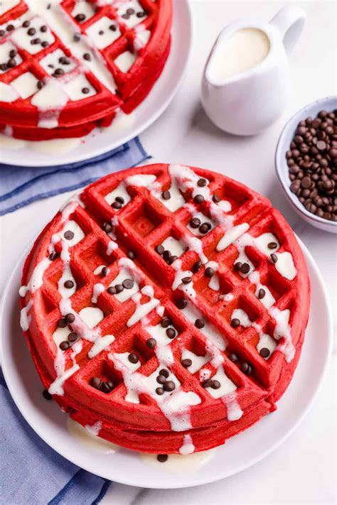 Fluffy Red Velvet Waffles Recipe | All Things Mamma