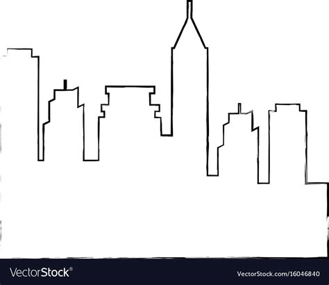 City buildings silhouette Royalty Free Vector Image