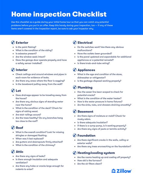 Home Inspection Checklist: What to Expect and Inspect | Zillow